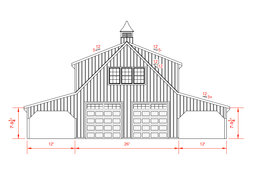 Garage with Lean-to — floor plan or diagram