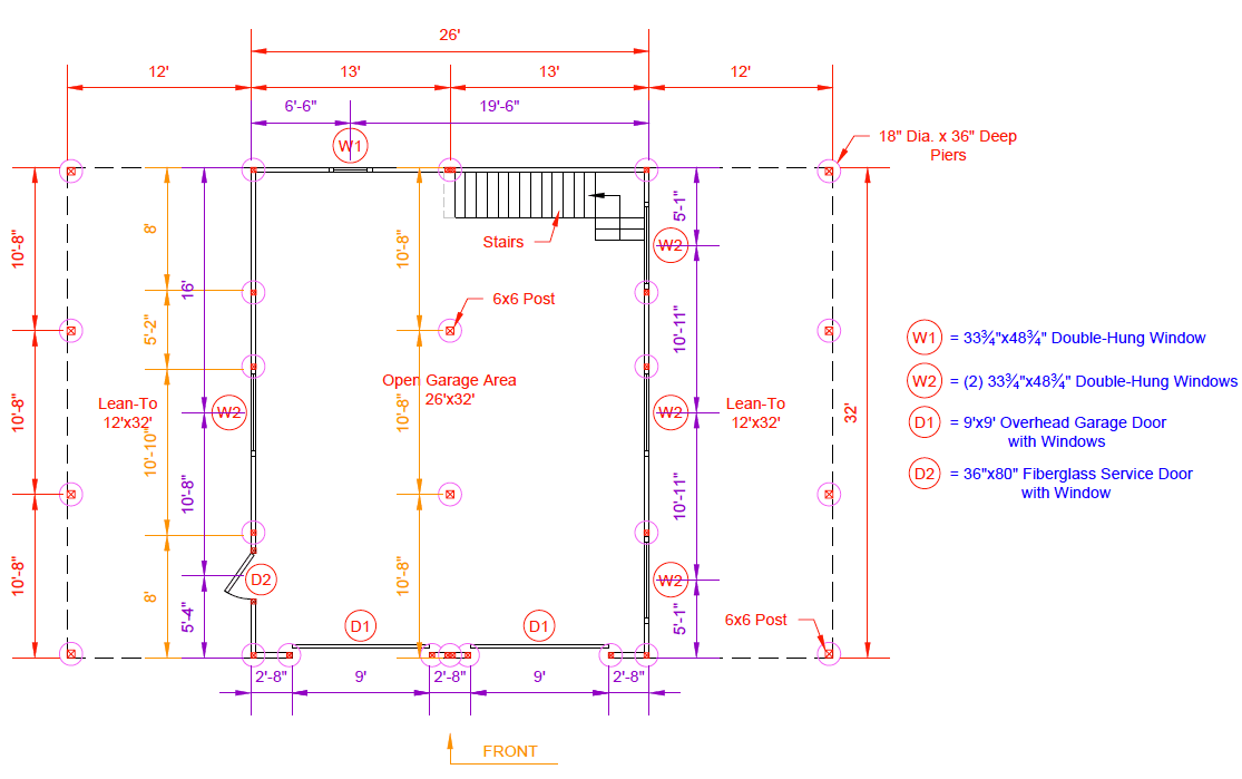 Garage with Lean-to — floor plan or diagram