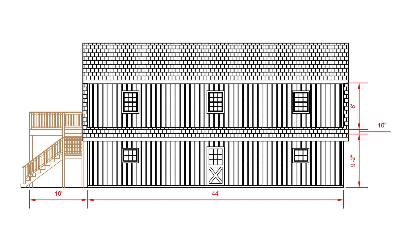 Large Gambrel Barn — floor plan or diagram