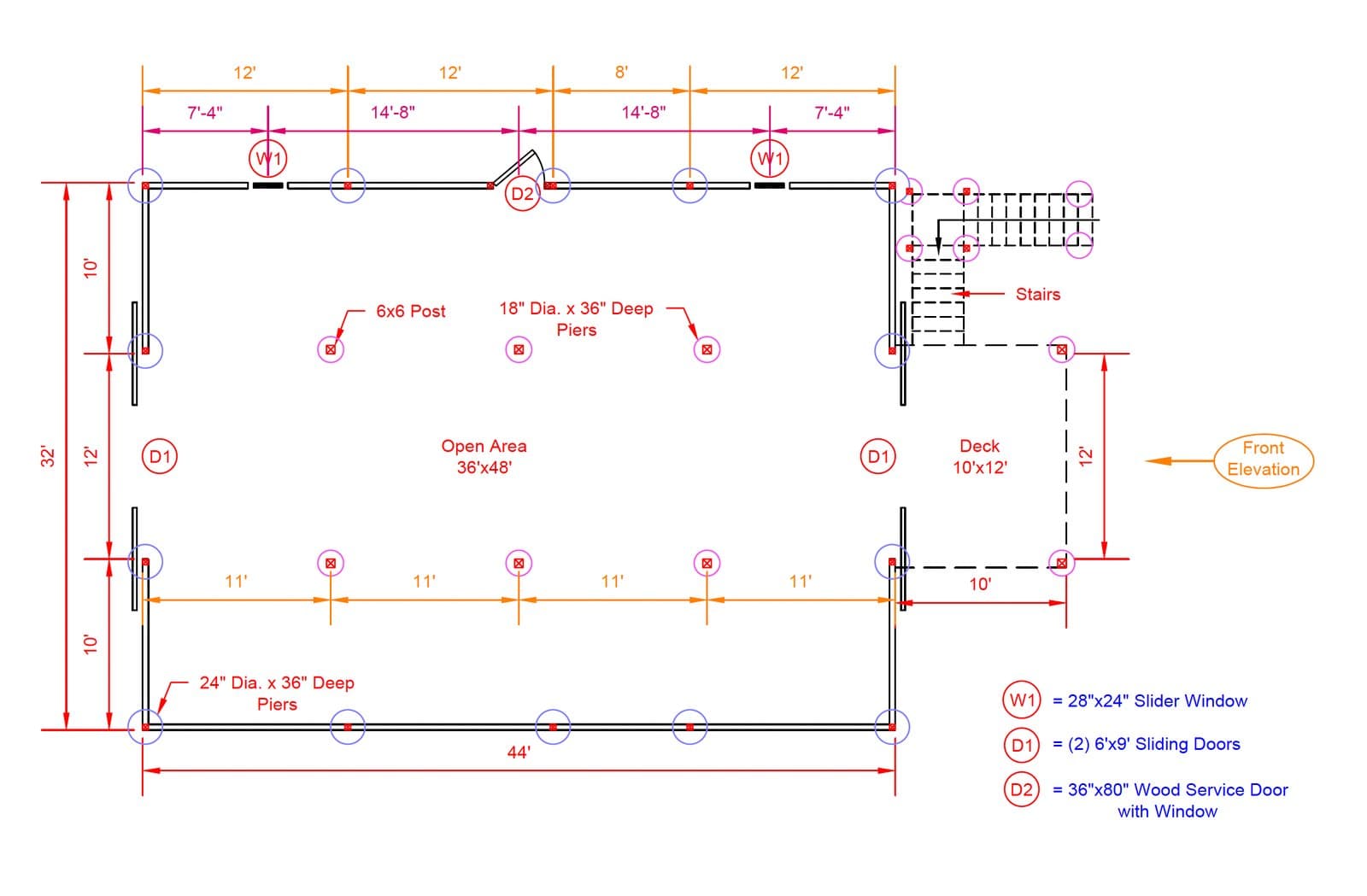 Large Gambrel Barn — floor plan or diagram