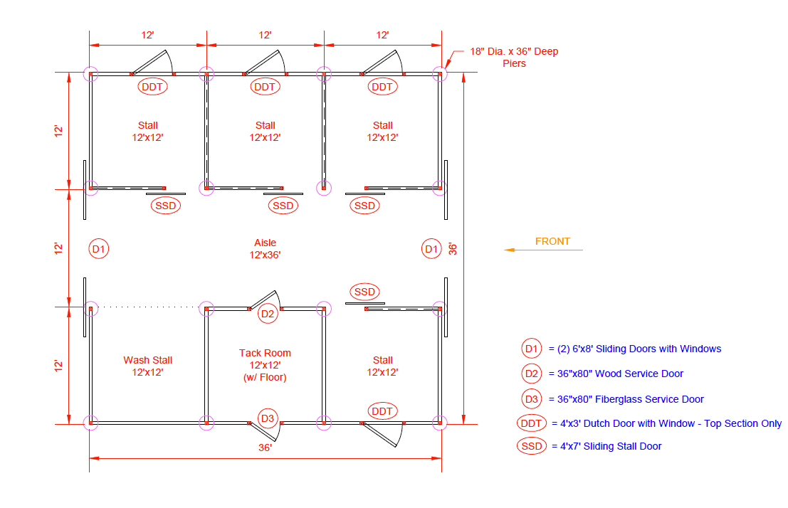 Row Barn — floor plan or diagram