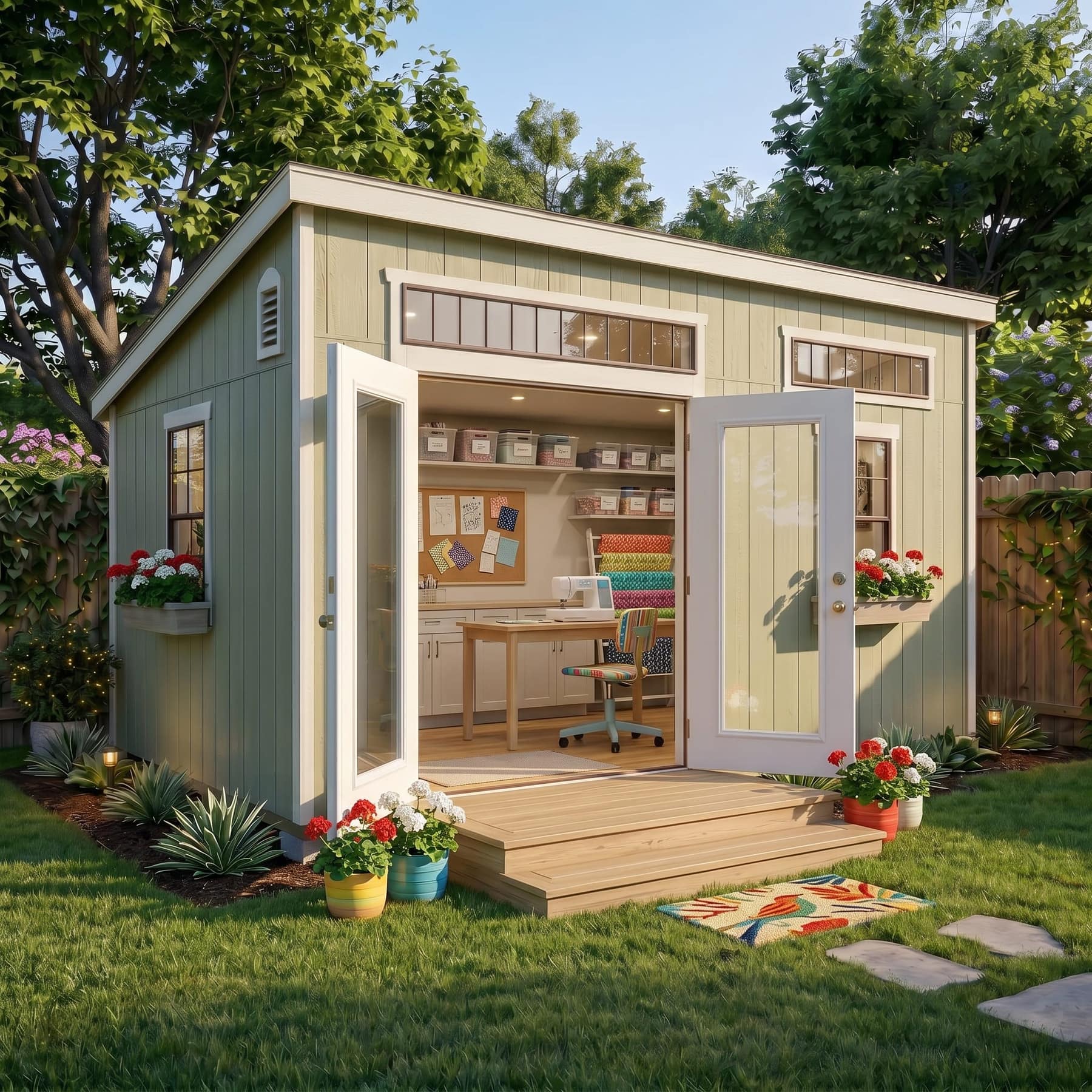 Custom shed used as a craft studio
