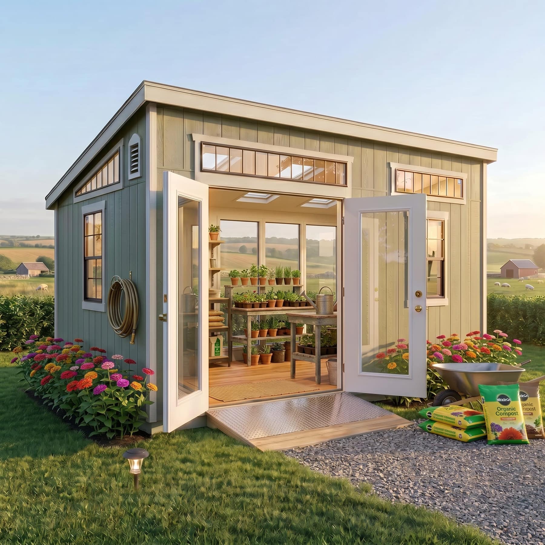 Custom green house for plants and gardening