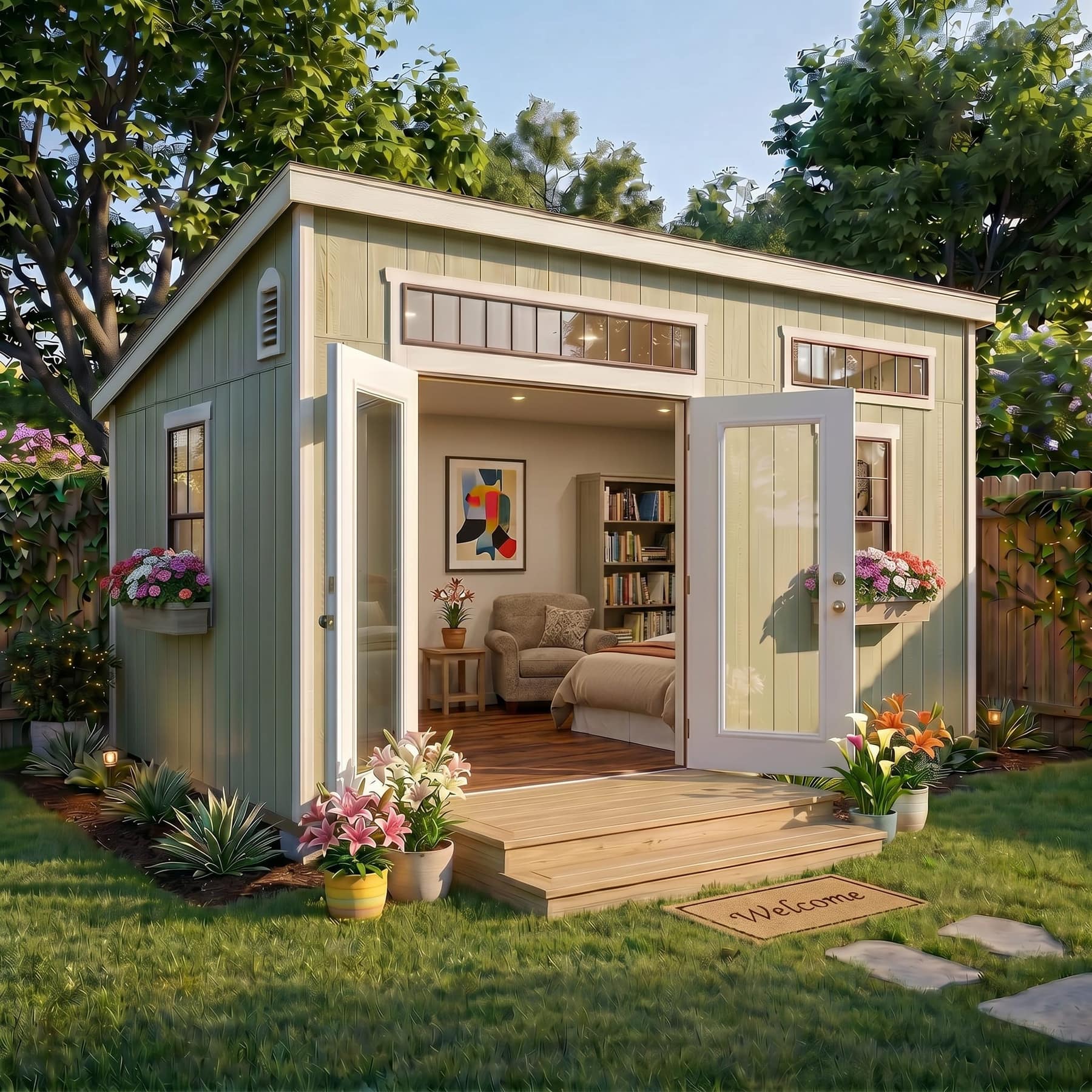 Custom shed finished as a guest house