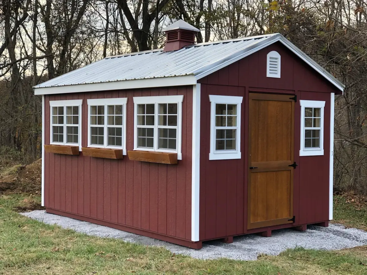 Amish-built a-frame sheds for sale in the Shenandoah Valley