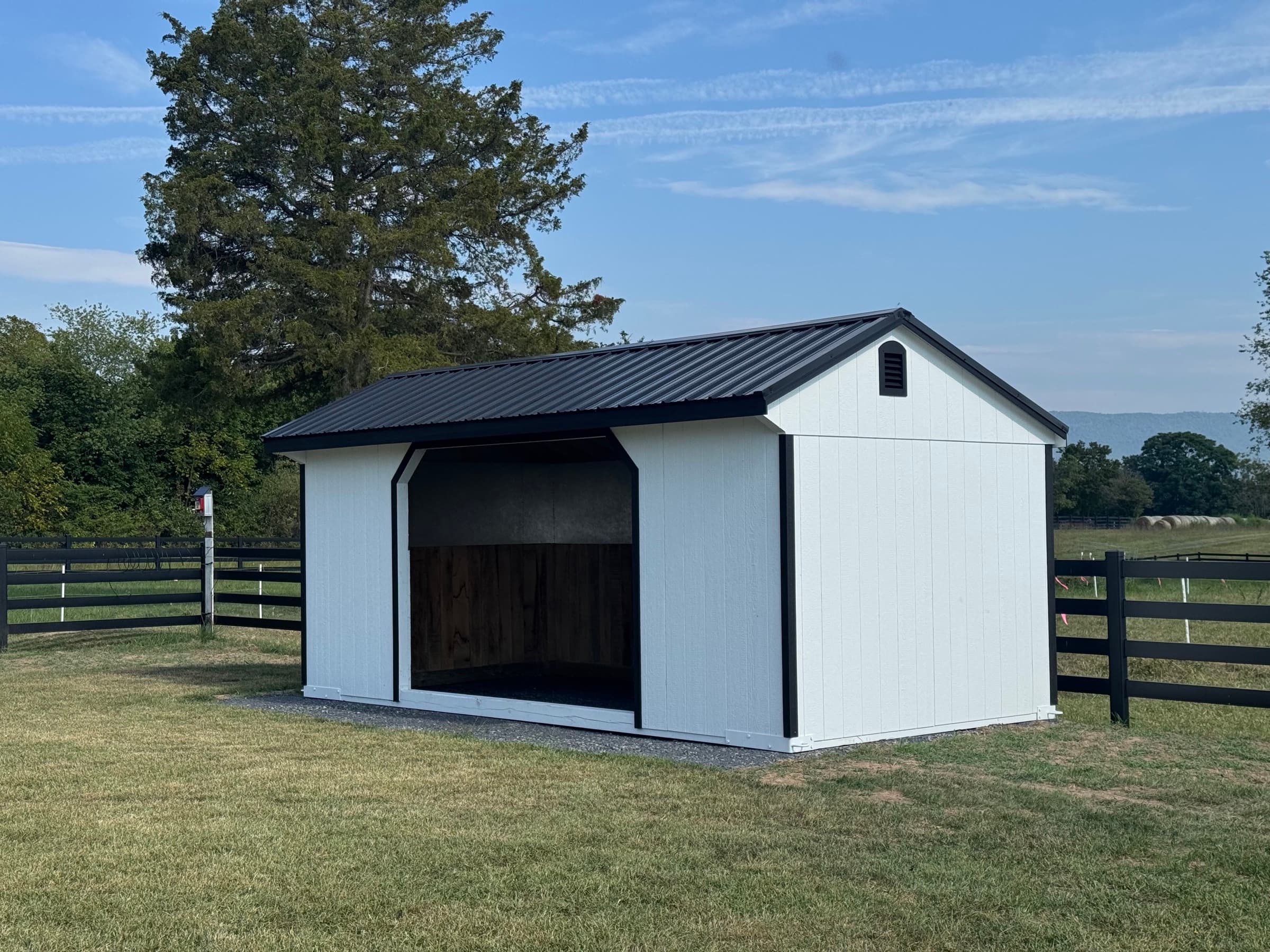 A 10x20 Run-In Shed Finds Its Home on Nicole's Horse Farm in Edinburg