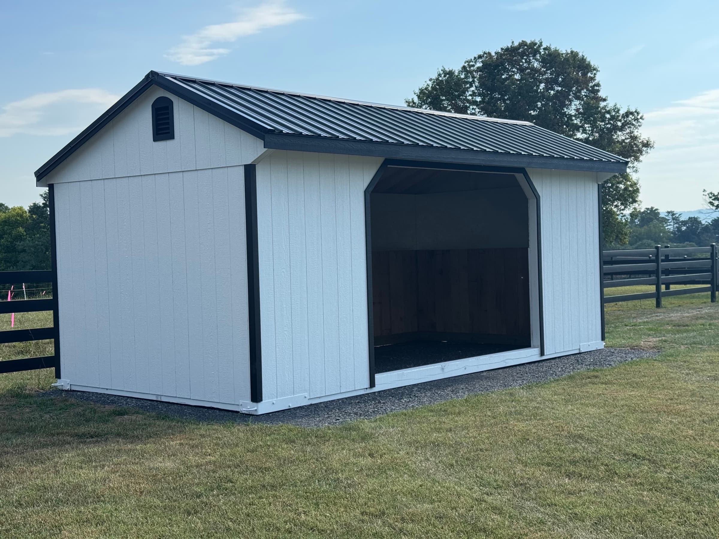 A 10x20 Run-In Shed Finds Its Home on Nicole's Horse Farm in Edinburg — photo 2